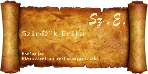 Szirák Erika névjegykártya